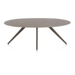 Saluti, table ellipse 210 x 105 cm. - 4 pieds - steelbrown - Lava