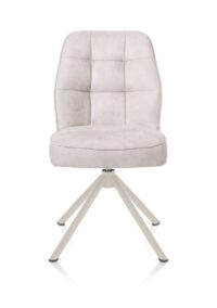 Bell, eetkamerstoel - creme frame recht - draaibaar - pocket - stof Calabria - Kiezel
