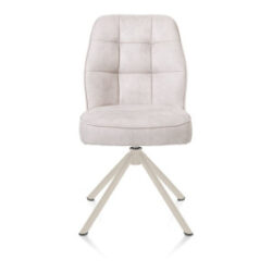 Bell, eetkamerstoel - creme frame recht - draaibaar - pocket - stof Calabria - Kiezel