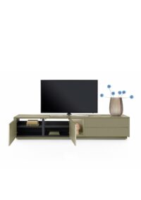 Trentino, Lowboard 240 cm. - 2-deuren + 2-laden + 1-niche - mdf gelakt - Olijf - Afbeelding 3