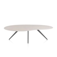 Saluti, eetkamertafel organisch 240 x 120 cm. - 4 poot - graphiet - Light sand