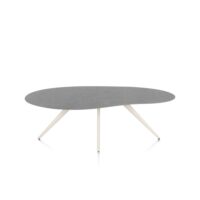 Saluti, eetkamertafel organisch 210 x 120 cm. - 4 poot - cr&egrave;me - Antraciet