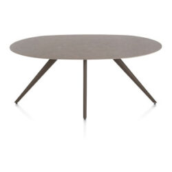 Saluti, table ellipse 180 x 105 cm. - 4 pieds - steelbrown - Lava