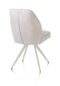 Bell, chaise - piétement crème - confort ressorts - combi Calabria/Vada - Caillou - Image 3