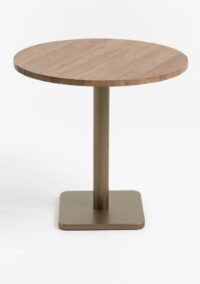 Brest table de bistrot vintage oak D80cm - Or