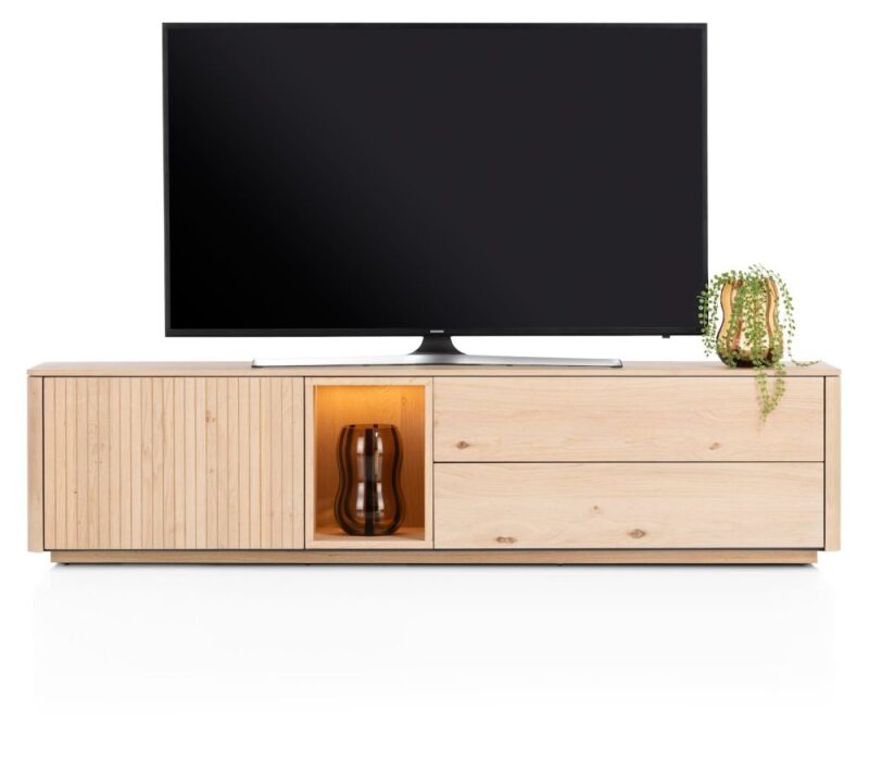 Trenton, Lowboard 180 Cm - 1-Deur + 2-Laden + 1-Niche - Natural - Afbeelding 2