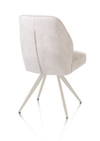 Bell, chaise - piétement crème - confort ressorts - tissu Calabria - Caillou - Image 3
