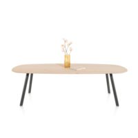 Niora, eetkamertafel 240 x 115 cm - deens ovaal - metalen poot - Graphite naturel