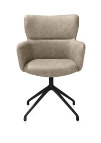 Sage, armstoel draaibaar - rough off black - stof Oregon - beige