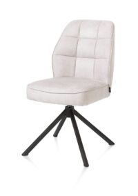 Bell, eetkamerstoel - zwart frame recht - draaibaar - pocket - stof Calabria - Kiezel - Afbeelding 2