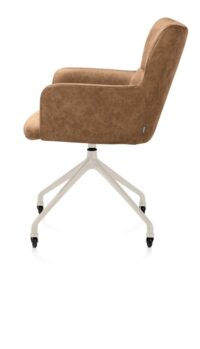 Sage, armstoel + wielen - alu frame in creme - stof Oregon - Desert - Afbeelding 3