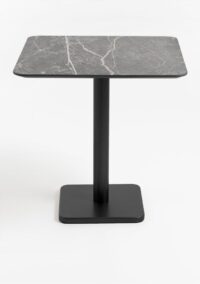 Brest table de bistrot marble light grey 75x75cm - noir