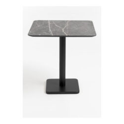 Brest bistrotafel marble light grey 75x75cm - zwart