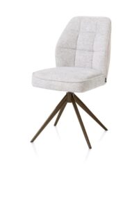 Bell, eetkamerstoel - steelbrown frame - draaibaar - relax - pocket - combi Calabria/Vada - Kiezel