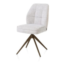 Bell, chaise - piétement steelbrown - pivotante - relax - confort ressorts - combi Calabria/Vada - Caillou