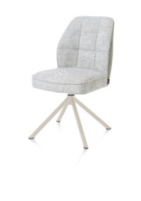 Bell, chaise - piétement tubulaire crème - pivotante - confort ressorts - combi Calabria/Vada - Olive - Image 2
