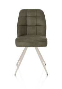 Bell, chaise - piétement crème - confort ressorts - tissu Calabria - vert mousse
