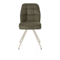 Bell, chaise - piétement crème - confort ressorts - tissu Calabria - vert mousse