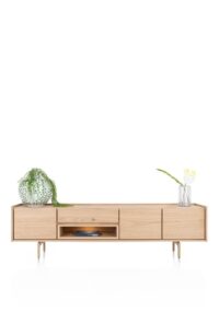 Valgard, lowboard 190 cm - 3-deuren + 1-lade + 1-niche (+ LED)