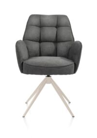 Bell, armstoel - creme frame - draaibaar - pocket - stof Calabria - Antraciet