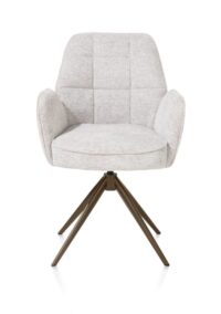 Bell, armstoel - steelbrown frame - draaibaar - pocket - combi Calabria/Vada - Kiezel