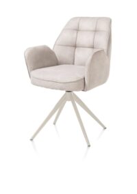 Bell, armstoel - creme frame - draaibaar - pocket - stof Calabria - Kiezel - Afbeelding 2