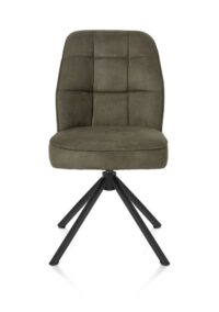 Bell, eetkamerstoel - zwart frame recht - draaibaar - pocket - stof Calabria - mosgroen