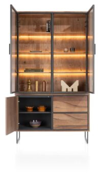 Henders & Hazel Trapani buffetkast 120 cm met geopende deuren en ledverlichting