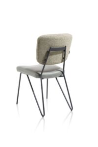 June, eetkamerstoel - frame off black + pocketvering - combi stof Pala (zit) en stof Cleo (rug) - Groen - Afbeelding 2