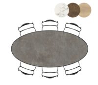 Masura, table de bar ellipse - 220 x 105 cm (hauteur 92 cm) - Anthracite - Image 2