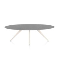 Saluti, eetkamertafel ellips 240 x 110 cm. - 4 poot - cr&egrave;me - Antraciet
