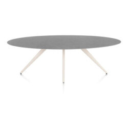 Saluti, table ellipse 240 x 110 cm. - 4 pieds - cr&egrave;me - Anthracite
