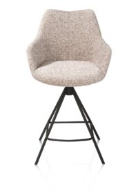 Mats, chaise de bar - 4 pieds m&eacute;tal - rough off black - Luton - Cuivre