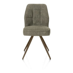 Bell, chaise - piétement steelbrown - confort ressorts - combi Calabria/Vada - vert mousse