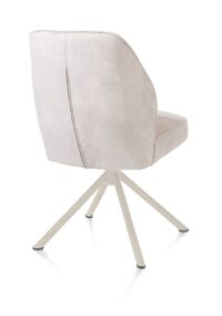 Bell, eetkamerstoel - creme frame recht - draaibaar - pocket - stof Calabria - Kiezel - Afbeelding 3