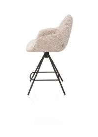 Mats, chaise de bar - 4 pieds m&eacute;tal - rough off black - Luton - Cuivre - Image 3