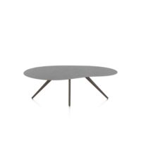Saluti, table organic 210 x 120 cm. - 4 pieds - steelbrown - Anthracite