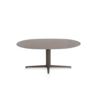 Saluti, eetkamertafel ellips 180 X 105 cm. - centrale teenpoot - steelbrown - Lava