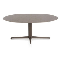 Saluti, table ellipse 180 X 105 cm. - pied central - steelbrown - Lava