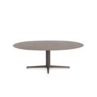Saluti, eetkamertafel ellips 210 X 105 cm. - centrale teenpoot - steelbrown - Lava