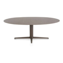 Saluti, table ellipse 210 X 105 cm. - pied central - steelbrown - Lava