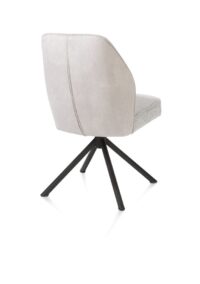 Bell, eetkamerstoel - zwart frame recht - draaibaar - pocket - combi Calabria/Vada - Kiezel - Afbeelding 3