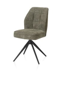 Bell, chaise - pi&eacute;tement noir - pivotante - confort ressorts - combi Calabria/Vada - vert mousse - Image 2