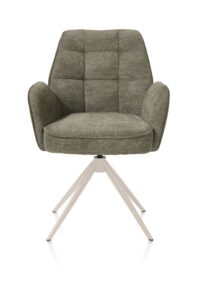 Bell, armstoel - creme frame - draaibaar - pocket - combi Calabria/Vada - mosgroen