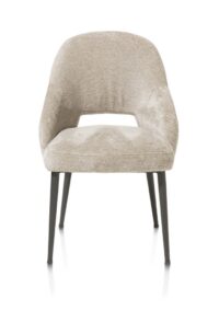 Nikolas, chaise - gris (RAL 7022) - tissu Enzo - Champagne