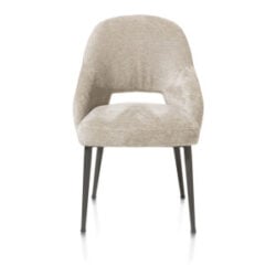 Nikolas, chaise - gris (RAL 7022) - tissu Enzo - Champagne