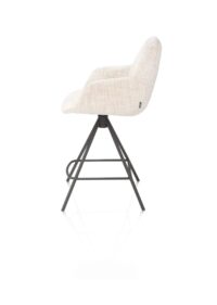 Mats, barstoel - metalen 4-pootjes - grafiet - Luton - Creme - Afbeelding 3