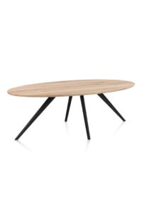 Arvada, Table à manger 220 x 110 cm, ellipse, 4 pieds - Rough off black - Image 2