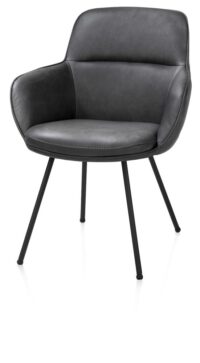 Mateo, armstoel - 4-pootjes - rough off black - Pala - Antraciet - Afbeelding 2