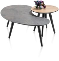 Maze, table basse 100 x 59 cm - forme haricot - hauteur 32 cm - Anthracite - Image 3